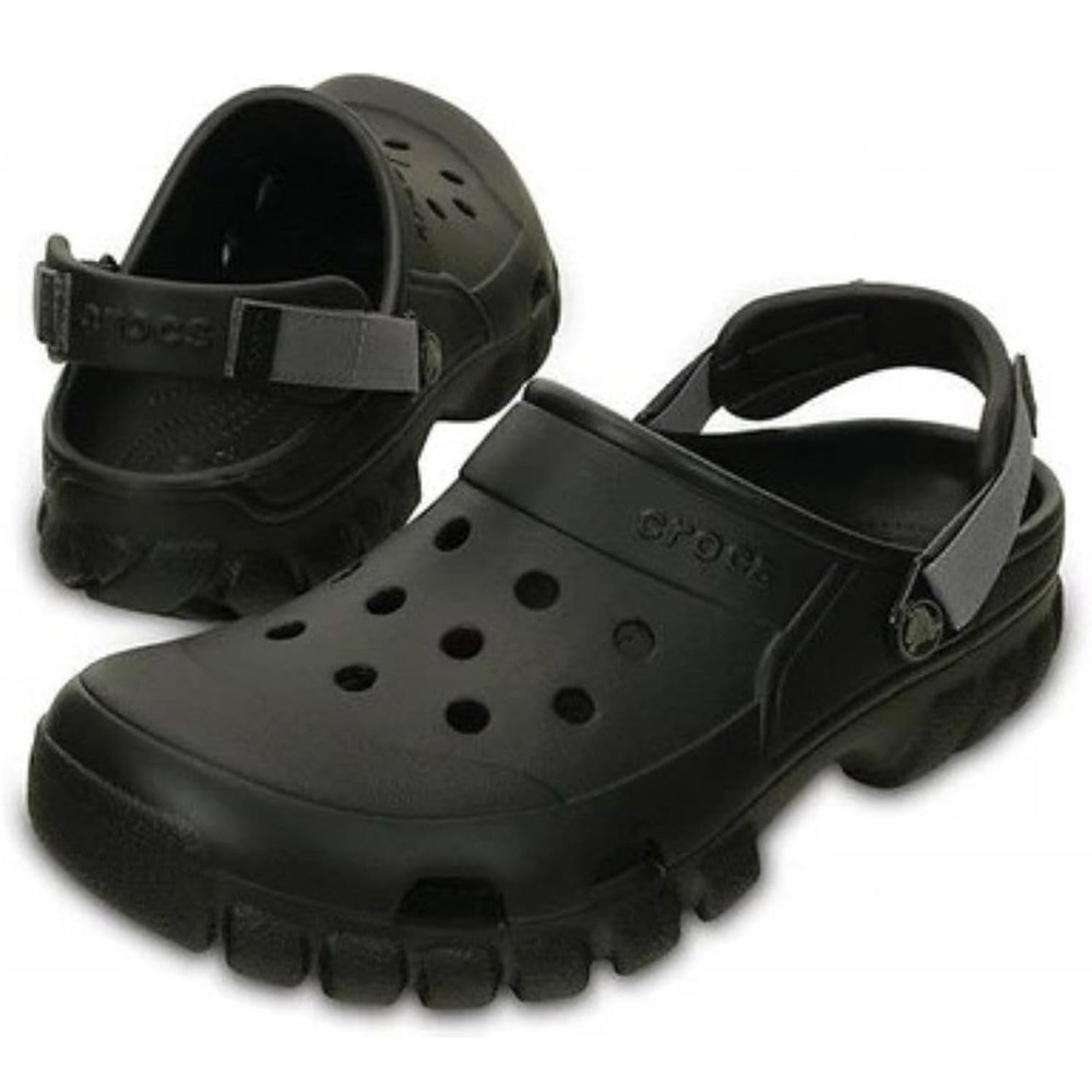 CROCS Black Clogs with Strap - Picture 2 of 5